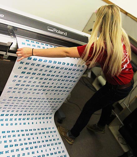 Vinyl t shirt being printed